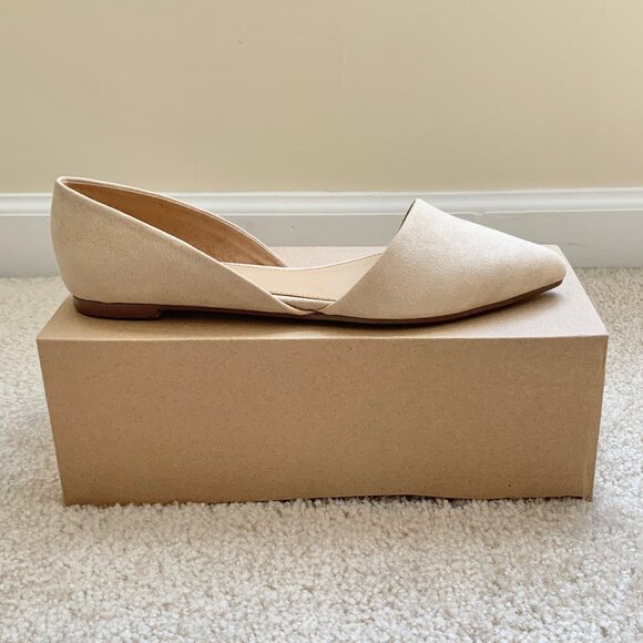 New J. Crew Factory Sueded Zoe D'Orsay Flats, Tan, Women's Size 8 - Picture 5 of 15